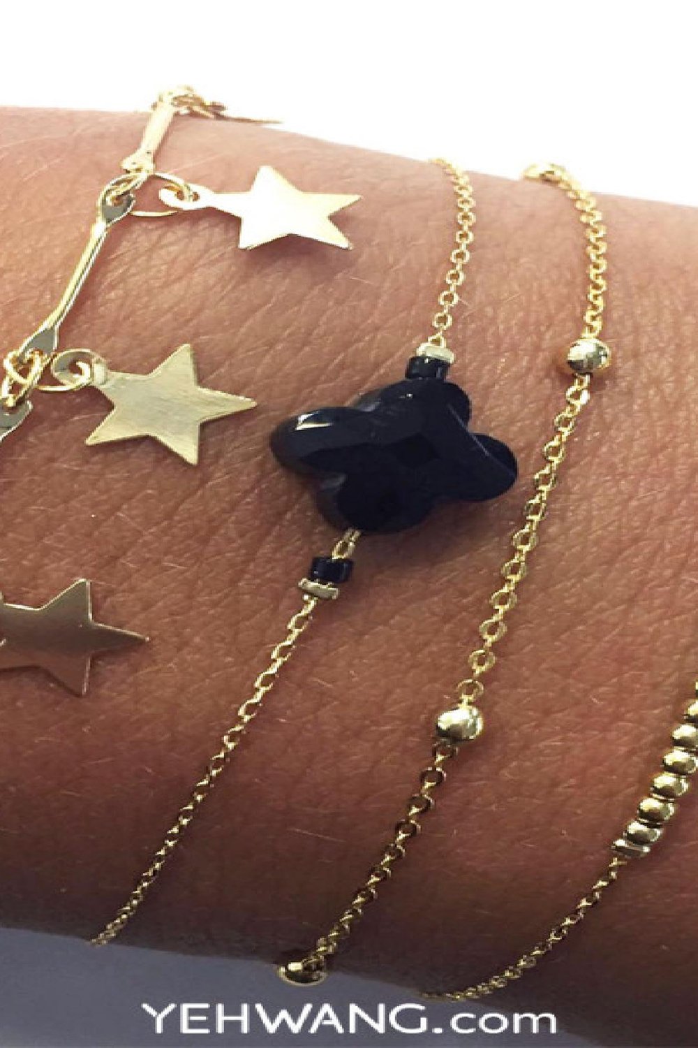 bracelet one clover rose plaqué couleur or h5Image2